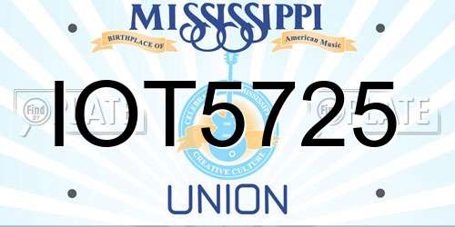 IOT5725 Mississippi License Plate