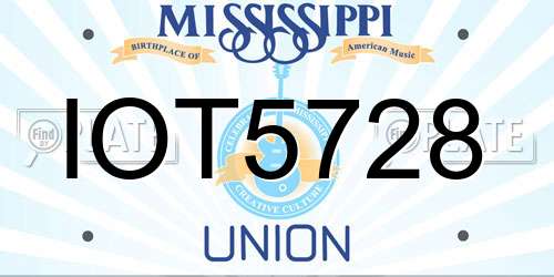 IOT5728 Mississippi License Plate