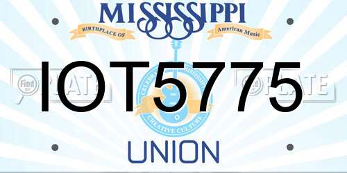 IOT5775 Mississippi License Plate
