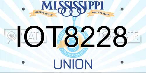 IOT8228 Mississippi License Plate
