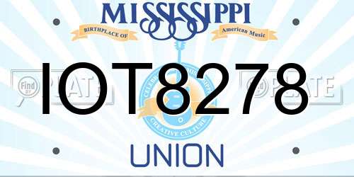 IOT8278 Mississippi License Plate
