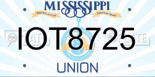 IOT8725 Mississippi License Plate