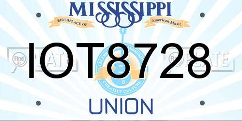 IOT8728 Mississippi License Plate
