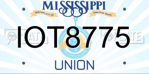 IOT8775 Mississippi License Plate