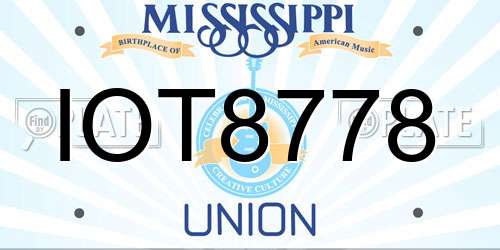 IOT8778 Mississippi License Plate