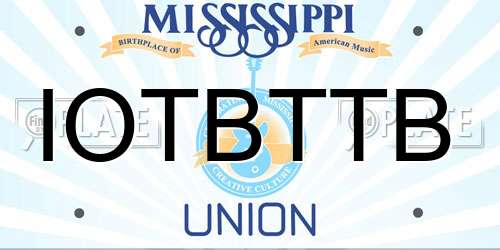 IOTBTTB Mississippi License Plate