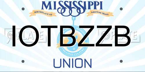IOTBZZB Mississippi License Plate