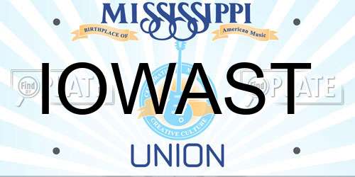 IOWAST Mississippi License Plate