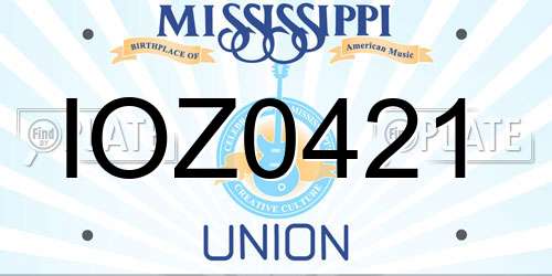 IOZ0421 Mississippi License Plate