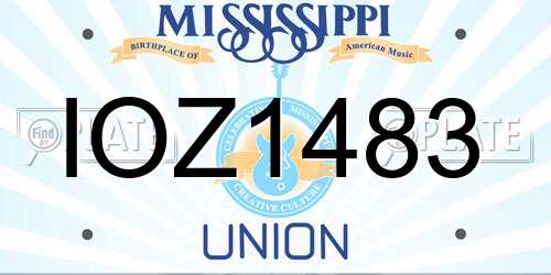 IOZ1483 Mississippi License Plate