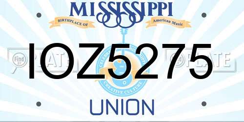 IOZ5275 Mississippi License Plate