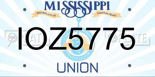 IOZ5775 Mississippi License Plate