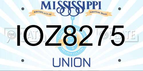 IOZ8275 Mississippi License Plate