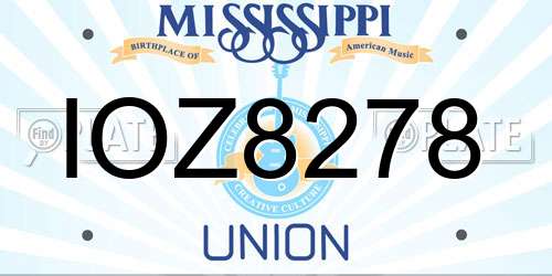 IOZ8278 Mississippi License Plate