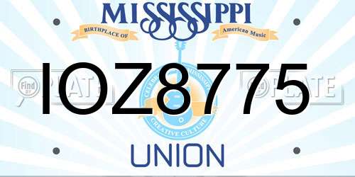 IOZ8775 Mississippi License Plate