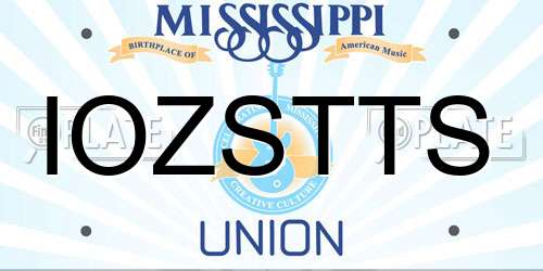 IOZSTTS Mississippi License Plate