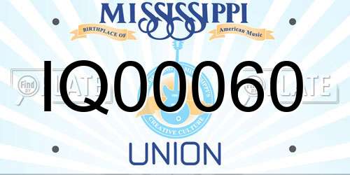 IQ00060 Mississippi License Plate