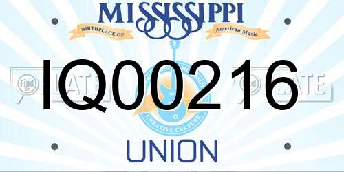 IQ00216 Mississippi License Plate