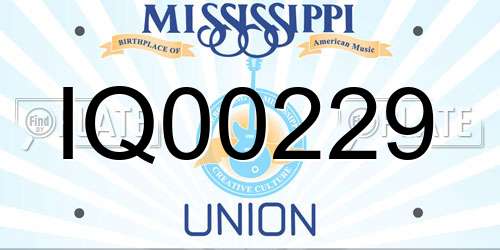 IQ00229 Mississippi License Plate