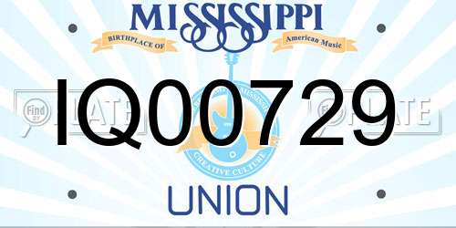 IQ00729 Mississippi License Plate