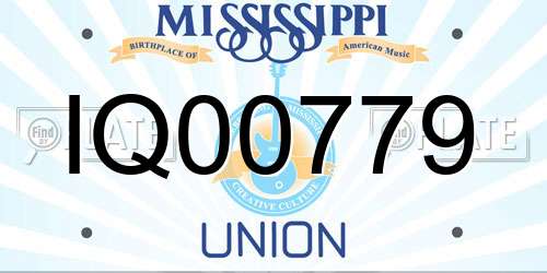 IQ00779 Mississippi License Plate