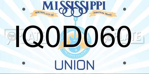 IQ0D060 Mississippi License Plate