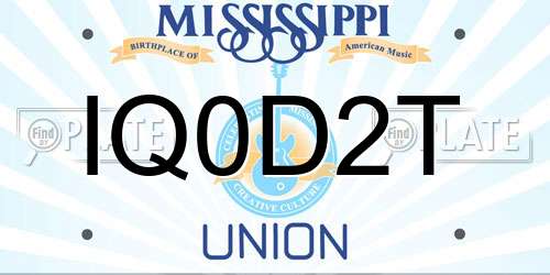 IQ0D2T Mississippi License Plate