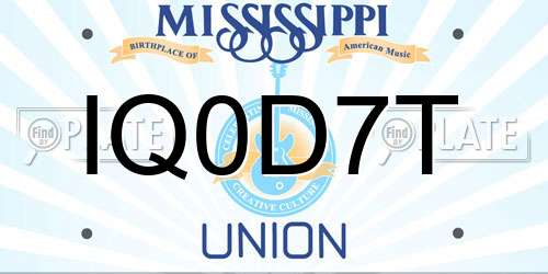 IQ0D7T Mississippi License Plate