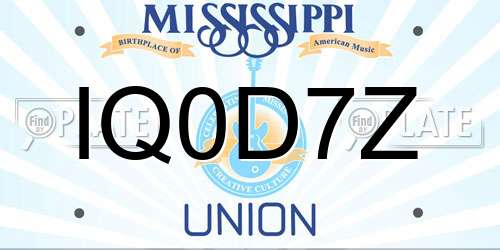 IQ0D7Z Mississippi License Plate