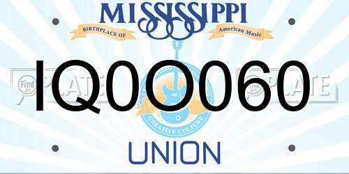 IQ0O060 Mississippi License Plate
