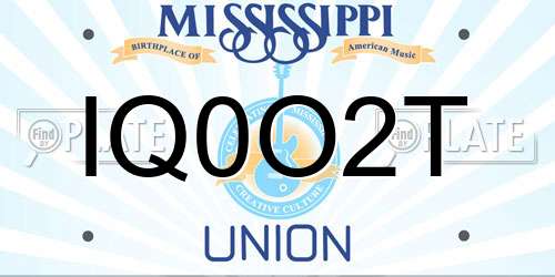 IQ0O2T Mississippi License Plate