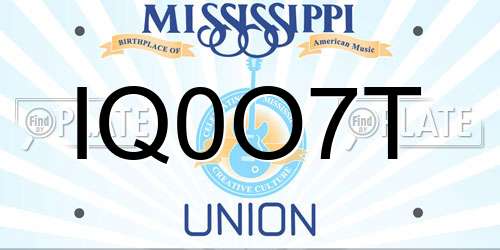 IQ0O7T Mississippi License Plate