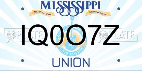 IQ0O7Z Mississippi License Plate