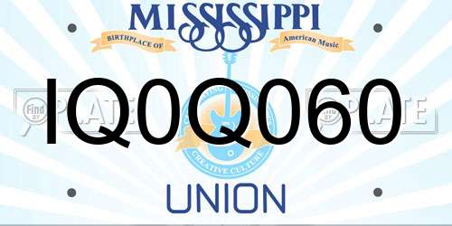 IQ0Q060 Mississippi License Plate
