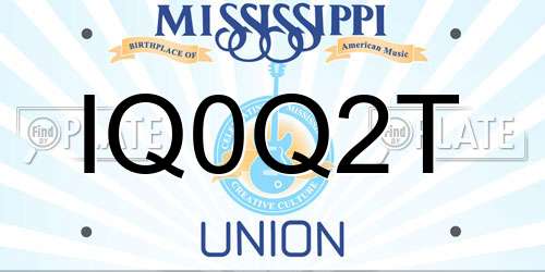IQ0Q2T Mississippi License Plate