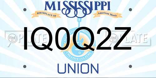 IQ0Q2Z Mississippi License Plate