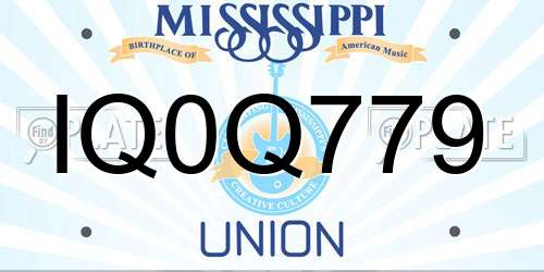 IQ0Q779 Mississippi License Plate