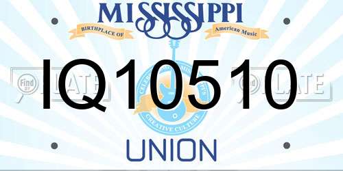 IQ10510 Mississippi License Plate