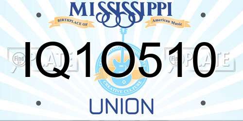 IQ1O510 Mississippi License Plate