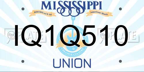 IQ1Q510 Mississippi License Plate