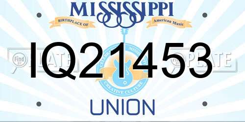 IQ21453 Mississippi License Plate