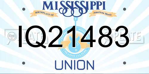 IQ21483 Mississippi License Plate