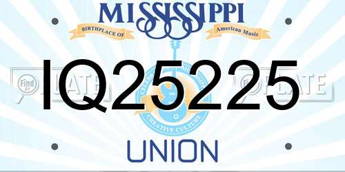 IQ25225 Mississippi License Plate