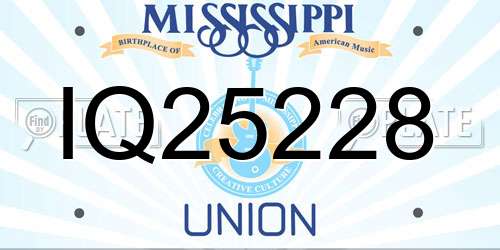 IQ25228 Mississippi License Plate