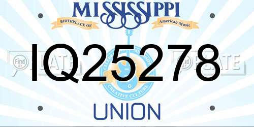 IQ25278 Mississippi License Plate