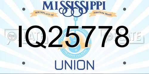IQ25778 Mississippi License Plate
