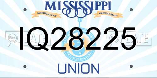 IQ28225 Mississippi License Plate
