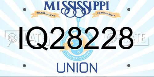 IQ28228 Mississippi License Plate