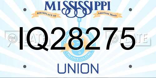 IQ28275 Mississippi License Plate