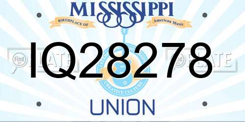 IQ28278 Mississippi License Plate
